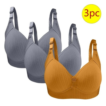 LLYWEY Wireless Push up Bras for Women on Sale Wireless Bralette Ladies Bralette Bra Style-1262 Women s Plus Molded Cup Bra Feature Adult Female Bralette Sports Bras Yellow 36B