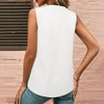 thumbnail image 4 of Otntypg Sleeveless Chiffon Tank Tops for Women Dressy Casual V Neck Tunic Blouses Trendy Solid Color Basic Work Pleated Shirt White S, 4 of 9