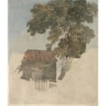 thumbnail image 2 of David Cox 20x23 Gold Ornate Framed and Double Matted Museum Art Print Titled - Cottage and Trees (1830s), 2 of 4
