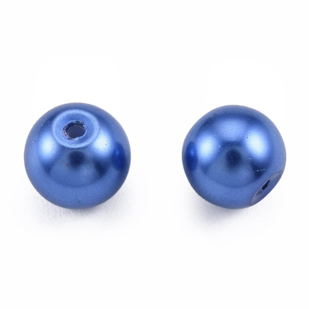 3 Colors Glass Pearl Beads Round Red & White & Blue Beads Mixed Color 6~8mm Hole: 1mm Box: 85x85x85