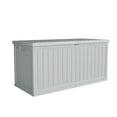 thumbnail image 4 of Patiowell 260 Gallon Deck Box, Waterproof Extra-Large Outdoor Lockable Storage Box with Divider for Patio Furniture and Garden Tools, Gray, 4 of 8