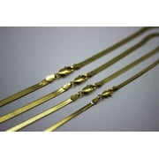 10K Yellow Gold Solid High Polish Herringbone Chain Necklace