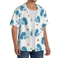 thumbnail image 4 of Xecao offers the Cartoon Poodle Dog for Men's Casual Short-sleeved Shirt, a button-up collared shirt with a pocket, perfect for beach vacations and yacht travel in the X-Large size., 4 of 7