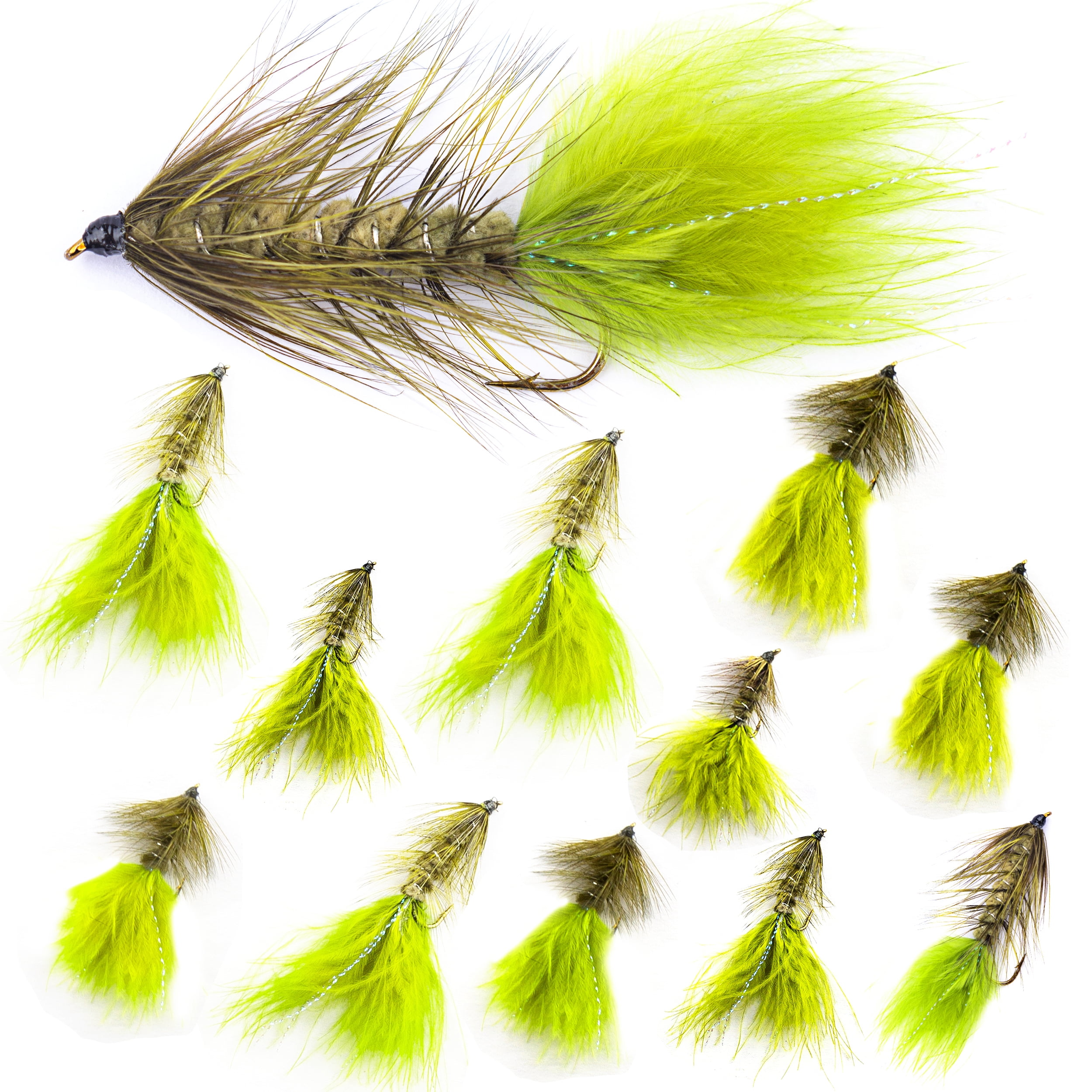 Free Fly Box 18 Piece Wooly Bugger Streamer Fly Fishing Flies Collection 