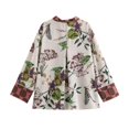 thumbnail image 4 of HH TRAF Blusa tipo kimono ajustada de manga larga con cuello en V y estampado elegante para mujer con diseño de cinturón asimétrico informal a la moda para mujer, 4 of 5