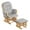 Gris+naturel, variante sur Costway Ensemble de Coussins pour Fauteuil Berçant et Ottoman en Bois pour Chambre de Bébé Gris