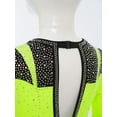 thumbnail image 5 of iiniim Girls Gymnastics Dance Leotard Figure Skating Bodysuit Rhinestones Long Sleeve Jumpsuit Ballet Dancewear Fluorescent Yellow 6, 5 of 7