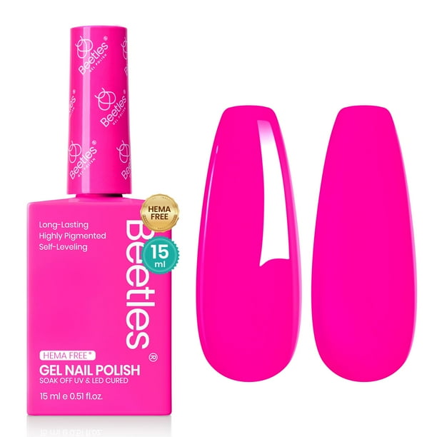 Esmalte de uñas en gel Beetles Neon Whispers Neon Pink, 15 ml
