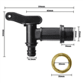 thumbnail image 3 of 3/4in Water Butt Tap Plastic Snap-Fit Hosepipe Rain Barrel Water Butts BSP Thread Replacement Water Tap with Brass Nut, 3 of 6