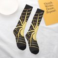 thumbnail image 4 of Daiia Sports Socks Gold Spider On The Web Printed Novelty Crew Socks for Men Women Knee High Socks Cotton Socks Soft & Breathable Support Unisex Socks, 4 of 9
