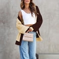 thumbnail image 4 of FAIWAD Women's Cardigan Sweater Long Sleeve Color Block Open Front Lightweight Knit Sweater, 4 of 7
