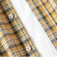 thumbnail image 7 of Leesechin Men's Short Sleeve Shirt Plaid Flannel Shirt, Button Down Casual Shirts Vest Shirt Yellow M, 7 of 7