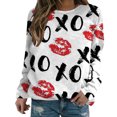 thumbnail image 3 of YAYUBA Valentine Shirts for Women Love Heart Sweater Casual Long Sleeve Crewneck Pullover Sweatshirts Valentines The Day Tops, 3 of 3