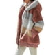 thumbnail image 1 of Moda mujer invierno abrigo de felpa empalme con capucha manga larga cremallera bolsillo cálido Irfora Abrigo de mujer, 1 of 7