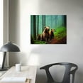 thumbnail image 3 of GOSMITH Brown Bear Wall Art for Room, PIY Cute Animal Canvas Painting of Mother and Cub in Old-Growth Forest Picture, Adorable Family Wildlife Decor, 3 of 4