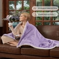 thumbnail image 6 of EastVita 84-in x 90-in Waffle Heated Blanket Electric Throw Purple, 6 of 9