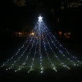 thumbnail image 6 of LED Christmas Tree Solar String Lights Hanging Tree Lights Romantic Garden Outdoor Pentagram Waterfall Lights, 6 of 8