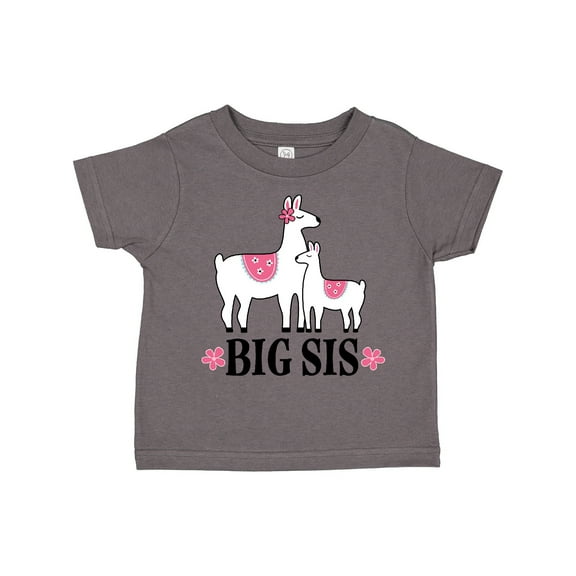 Inktastic Big Sis Girls Llama Sister Girls Toddler T-Shirt