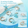 thumbnail image 4 of Juego de 6 servilleteros con forma de estrella de mar, blancos y azules. 6 estilos diferentes., 4 of 6