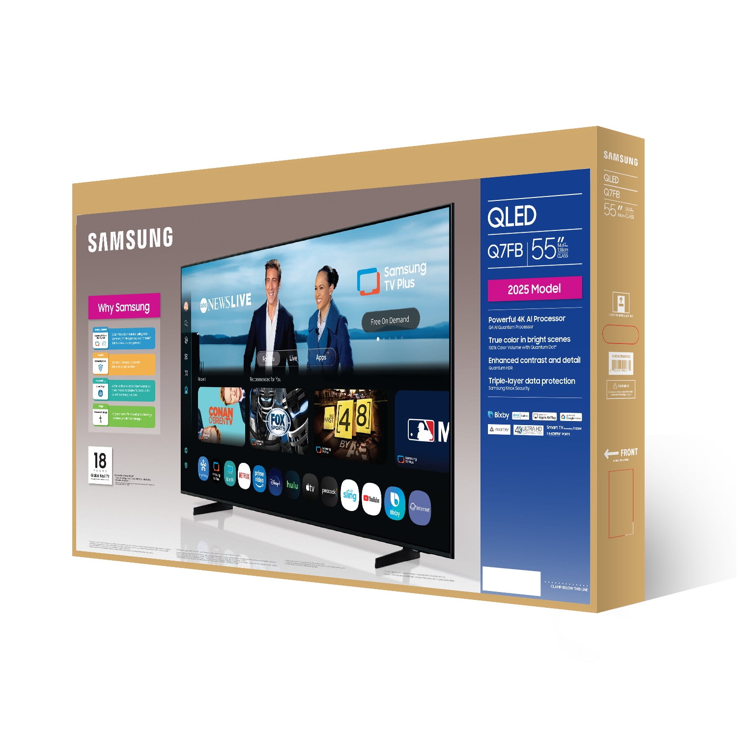 Samsung 55 Class QLED Q7FB 4K Samsung Vision AI Smart TV 2025 - QN55Q7FBAFXZA