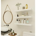 thumbnail image 5 of White Floating Shelves for Wall, 24" Rustic Wood Deep Wall Mounted Shelves with Invisible Brackets for Decor & Storage, Floating Shelf for Living Room, Bathroom (Set of 3), 5 of 8
