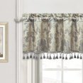 thumbnail image 2 of Luxury Valance Curtains for  Room, Elegant Damask Window  with Hmade Tassels for  Room,  Party Banquet Decorations (54" x 18", Grey), 2 of 6