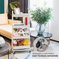 thumbnail image 5 of DHTZ 4-Tier Metal Mesh Utility Rolling Cart, Storage Organizer Trolley Services Cart with Lockable Wheels for Kitchen, Bathroom, Living Room (White), 5 of 6