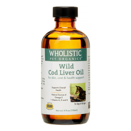Wholistic Pet Organics Wild Cod Liver Oil Skin & Coat Dog Supplement, 4