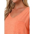 thumbnail image 5 of INSPIRE CHIC Women's T-shirt Nightgown V Neck Sleepshirts Comfy Oversized Nightshirt XL Orange, 5 of 6