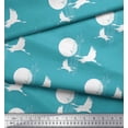 thumbnail image 3 of Soimoi Silk Fabric Bamboo Tree,Moon & Stork Bird Decor Fabric Printed Yard 42 Inch Wide, 3 of 3
