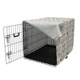 thumbnail image 3 of Floral Dog Crate Cover, Vintage Art Style Flower Sketches and Silhouettes on Plain Background, Easy to Use Pet Kennel Cover for Dogs, 35" x 23" x 27", Coconut and Dried Rose, by Ambesonne, 3 of 6