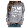 thumbnail image 2 of Femmes Casual Manches Longues Impression Col Rond Tops Chemise Chemisier Pull-Over, 2 of 3