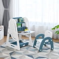 thumbnail image 2 of Infans 2 in 1 Kids Easel Desk Chair Set Book Rack Adjustable Art Painting Board Blue, 2 of 7