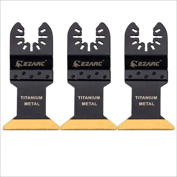 EZARC Titane Oscillant Multitool Lame pour Bois Métal - 3-Pack Oscillant Outil Lames de Scie pour Clous Vis Coupe - Universel Rapide Libération Multi Kits de Lames d'Outils