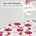 thumbnail image 3 of Dish Drying Mat, Chili Pepper onion Print Highly Absorbent Drying Matt Kitchen Counter, Dish Mat Drying Pad Dishes Drainer Mats for Kitchen Counter or Sink, 16 x 18 inch, 3 of 6