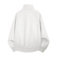 thumbnail image 5 of Solid Color Raglan Sleeves With Elastic Closure Men's Versatile Stand Up Collar Jacket For Daily Use White M, 5 of 7
