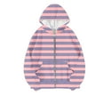 thumbnail image 3 of Womens Jackets Fall New Women Oversized Hoodies Striped Zip up Sweatshirts Hooded Jackets Fall Trendy Winter Coat with Pockets Pinky XL, 3 of 4