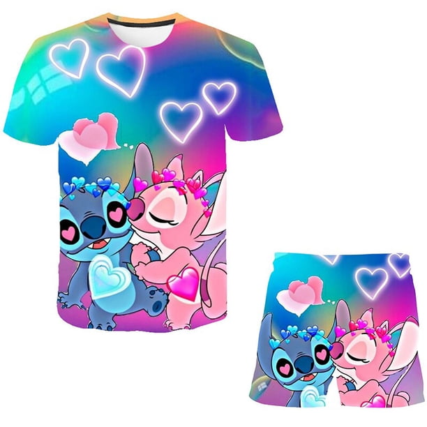 Traje de punto de Disney para bebé, conjunto de ropa informal de verano, Top corto, 2 uds., conjunto de ropa de bebé para niño, trajes de punto para niño Clot4T Gao Jinjia LED