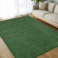 thumbnail image 4 of Dark Green 6x9 Area Rugs, Farmhouse Burlap Solid Green Color Modern Linen Texture Non-Skid Rubber Backing Large Rectangle Rugs - Living Room Bedroom Home Office, Indoor Floor Mat Carpets Washable Rug, 4 of 9