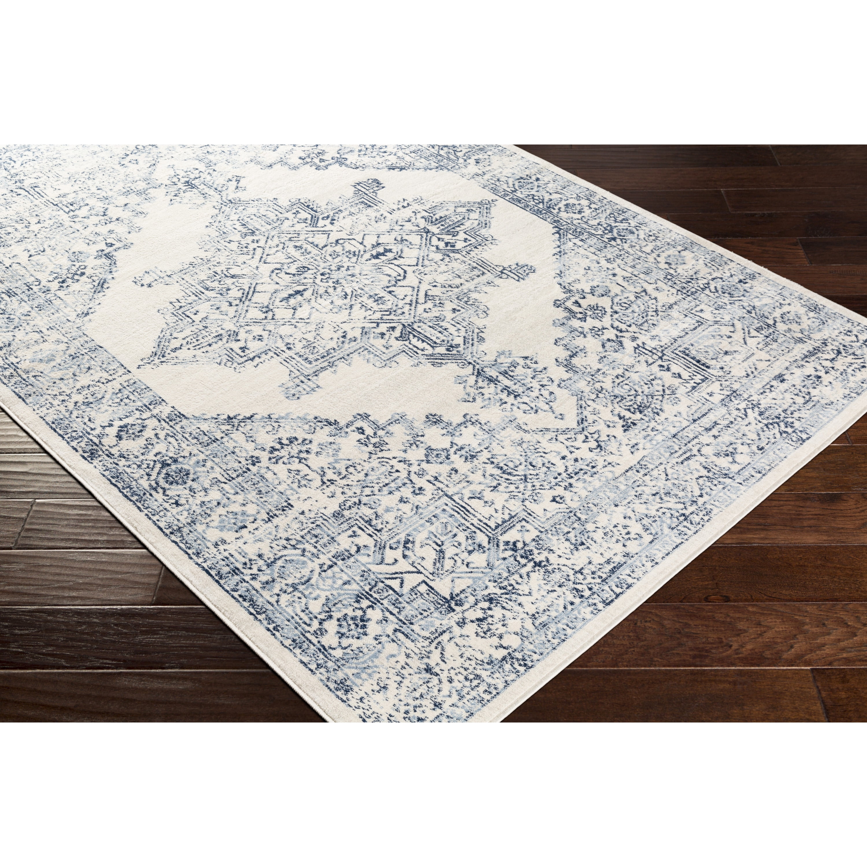 Livabliss Roma Vintage Medallion Area Rug,7'10" x 10',Blue