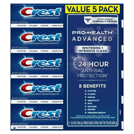 Crest Pro-Health Advanced Whitening + Intensive Clean Toothpaste  (5.8 Oz  5 Ct)