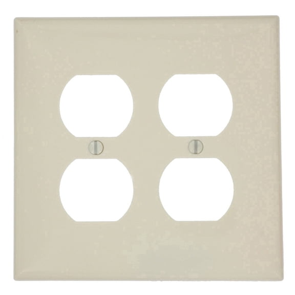 Leviton PJ82-A Almond Midway Nylon Two Gang Duplex Receptacle Wall Plate