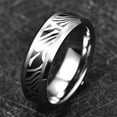 thumbnail image 2 of 8mm Men's Silver and Black Tungsten Ring Wedding Band with Damascus Pattern Size 7-12, 2 of 5