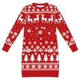 thumbnail image 4 of Fiaer Christmas Sweater Dress for Women Plus Size Trendy Xmas Knitted Slim Fit Cute Funny Graphic Long Sleeve Xmas Tops Red XL, 4 of 4