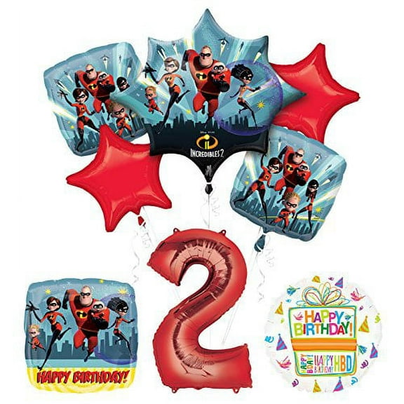 Incredibles 2 party supplies 2nd Birthday Balloon Bouquet Decorations