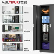 WORKPRO 71x31.5x15.75 Metal Garage Storage Cabinet with Locking Doors and 5 Adjustable Shelves, for Tools, Office, Home, Shops, Black