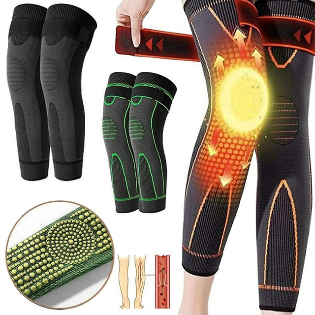 Manchons de Compression pour Genou, Genouillères de Modelage, Attelle de Soutien Auto-Chauffante à l'Armoise pour Hommes et Femmes