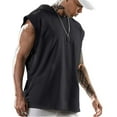 thumbnail image 4 of Camisetas sin mangas con capucha para hombre, camisetas negras para culturismo, camisetas sin mangas para gimnasio, 4 of 7