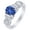 White gold, variant on Simulated Blue Sapphire & White Simulated Diamond Engagement Ring 14k Rose Gold over Silver-7.5