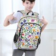 thumbnail image 6 of FORMRS Unisex School Backpack 17" Student Travel Bag with Laptop Compartment, Green Wildflower Pattern, 6 of 7